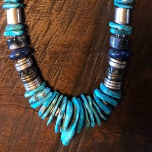 Navajo Sterling & Turquoise 28" Necklace by Tommy